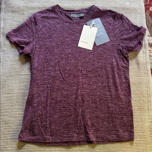 Icebreaker SS T-shirt merino wool Linen grape wine limited edition women’s S - Picture 1 of 8